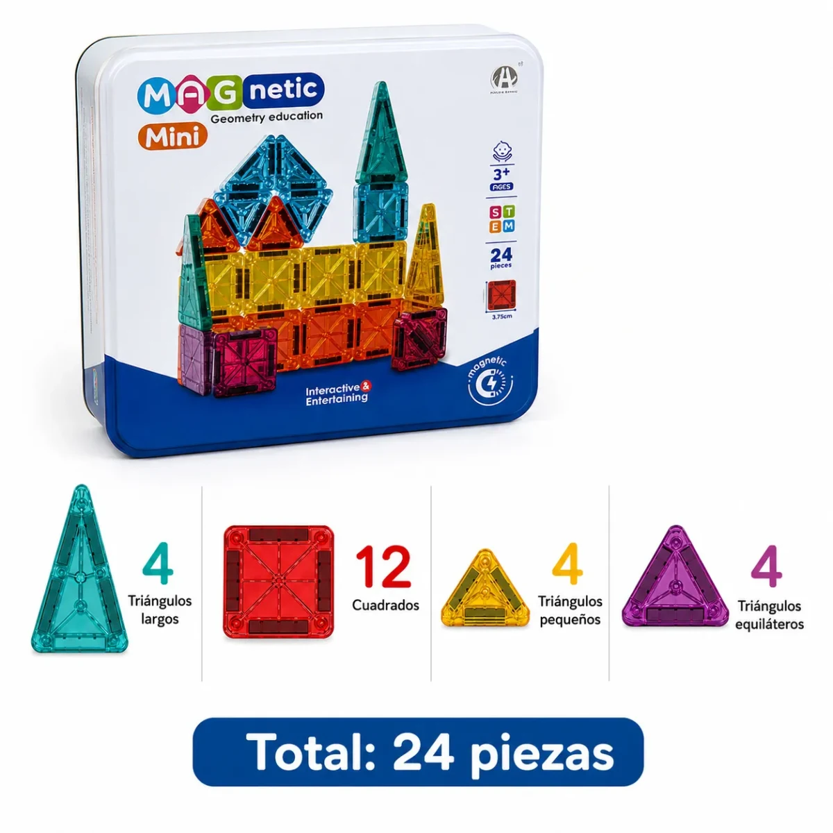 Mini Bloques Magnéticos 24 Piezas4