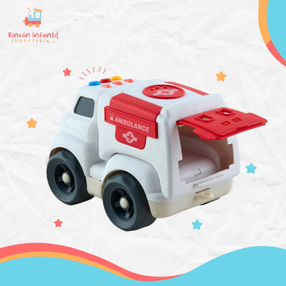 Ambulancia Bioplástico con Luz y  Sonido5