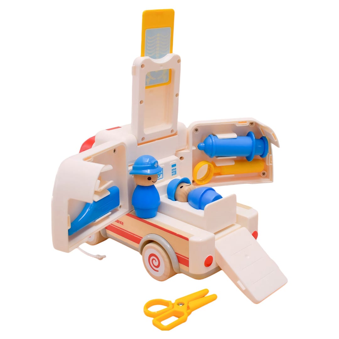 Ambulancia de Madera con Luces y Sonido3