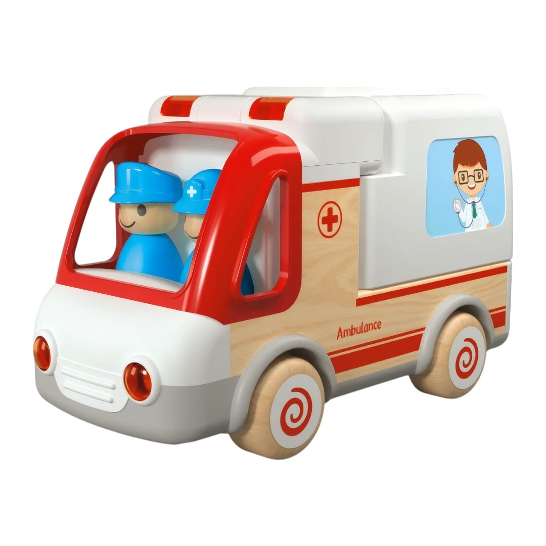 Ambulancia de Madera con Luces y Sonido2