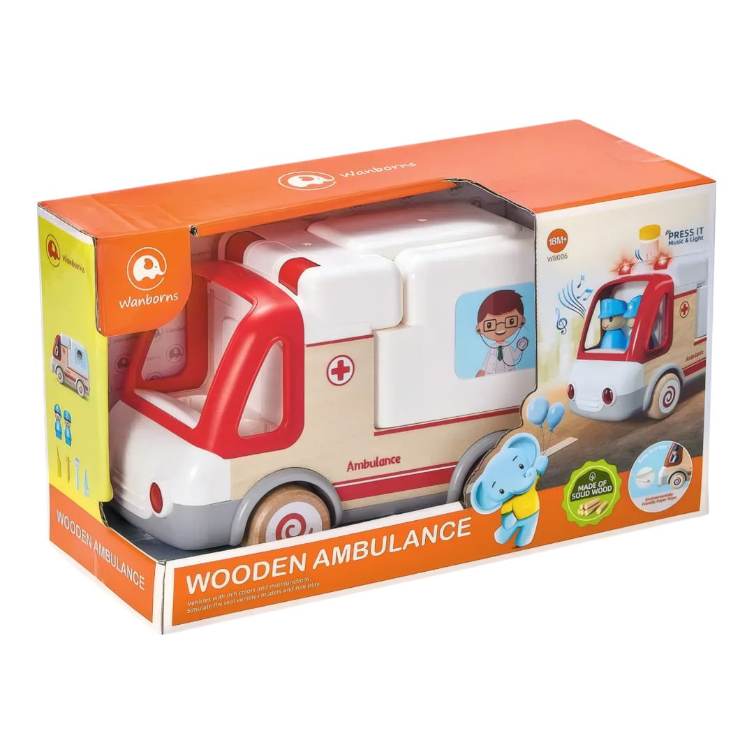 Ambulancia de Madera con Luces y Sonido4