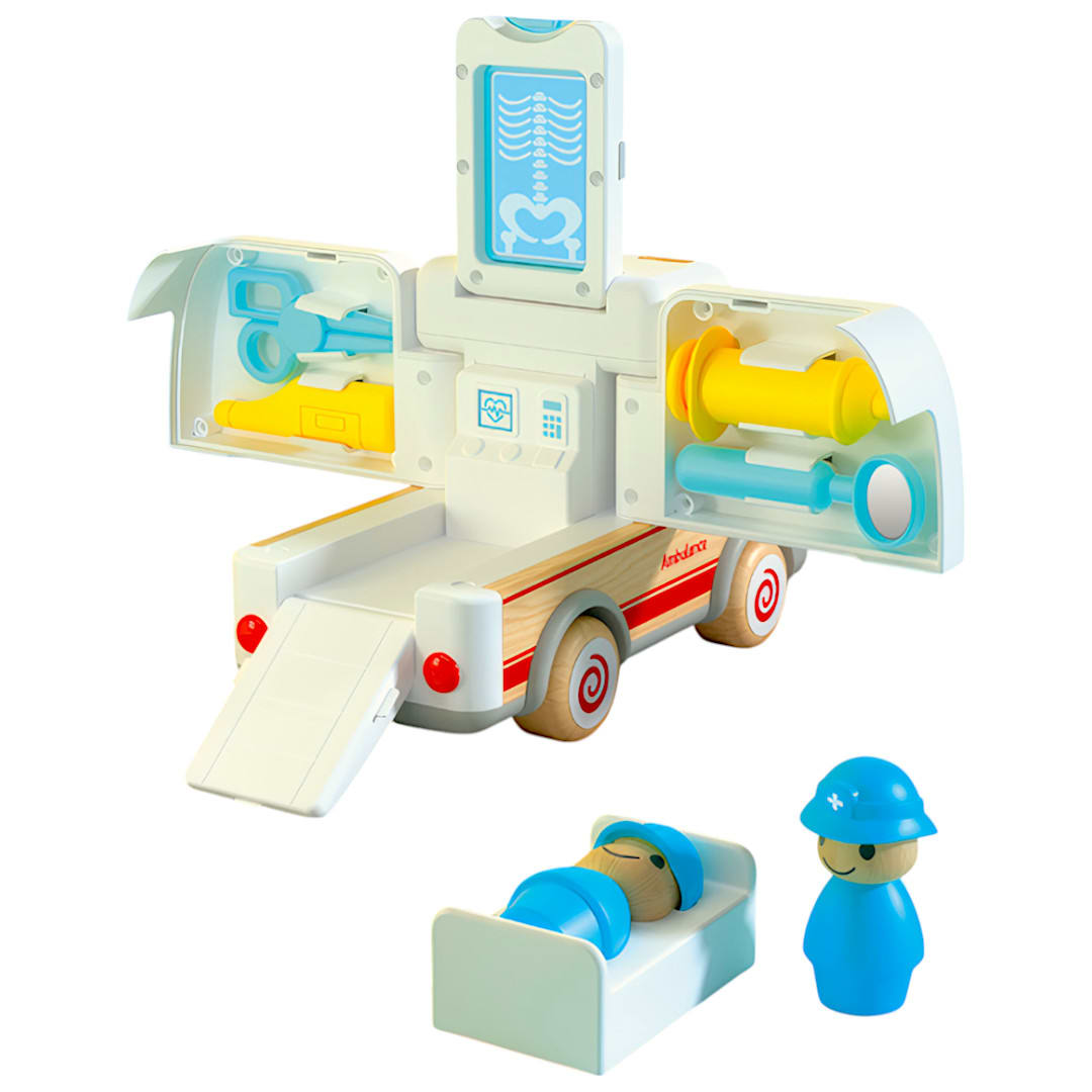 Ambulancia de Madera con Luces y Sonido6