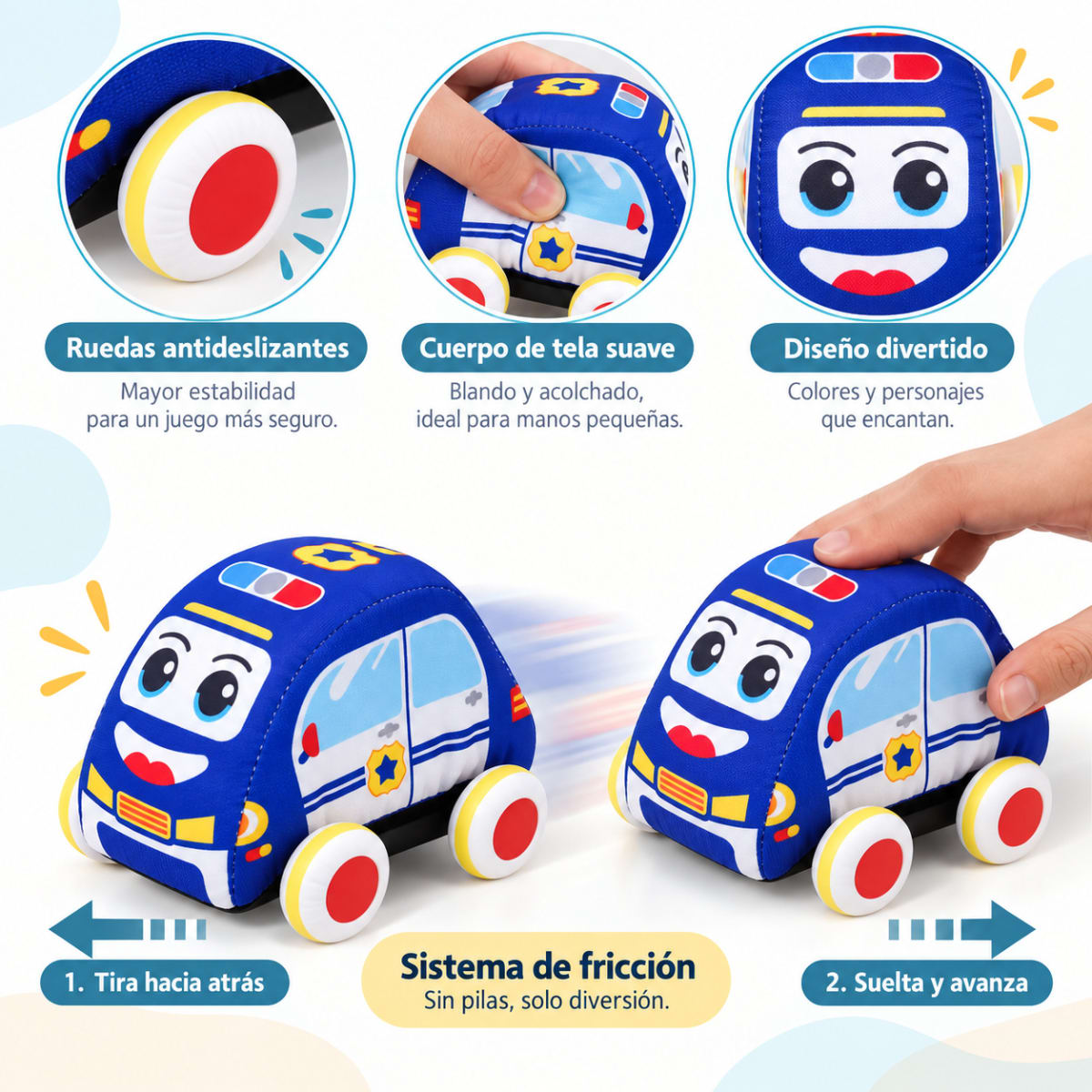 Autos de Tela y Friccion para Bebe3