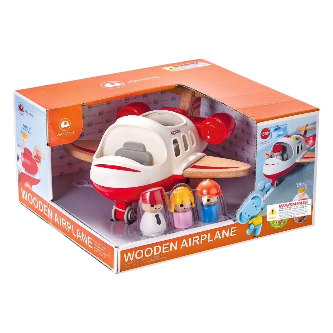 Avión de Madera con Pasajeros Luces y Sonido4