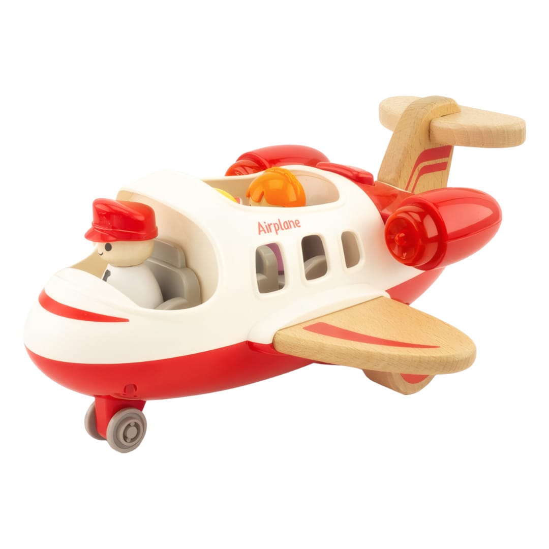 Avión de Madera con Pasajeros Luces y Sonido2
