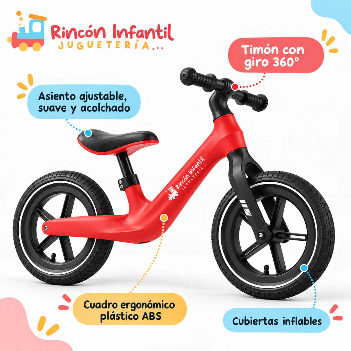 Bicicleta Sin Pedales Roja2