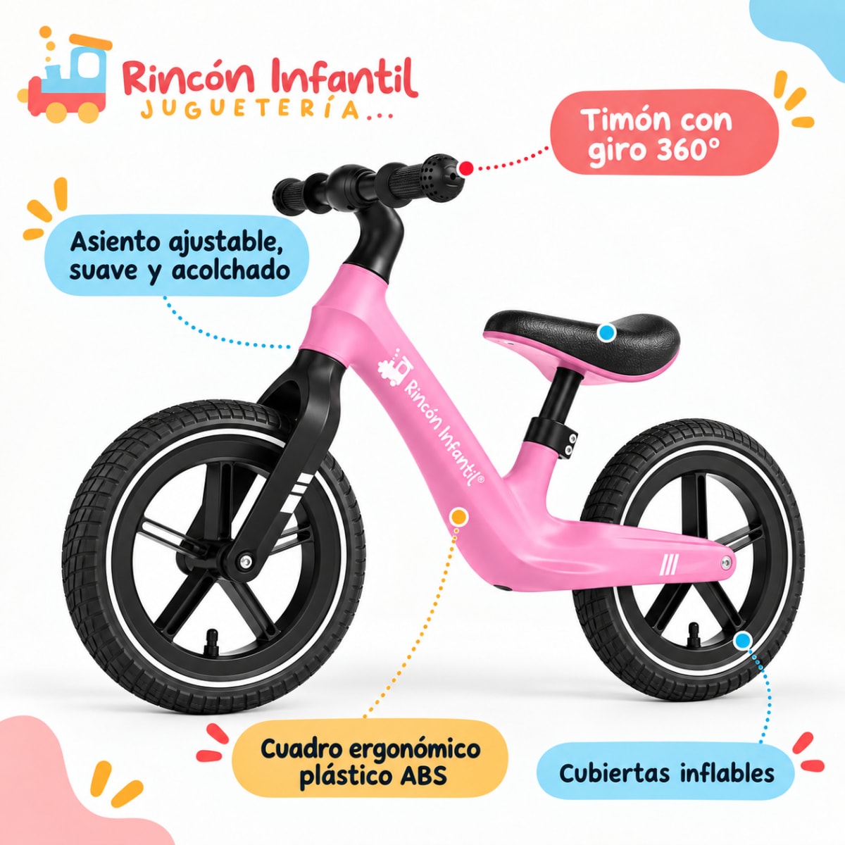 Bicicleta Sin Pedales Rosa3