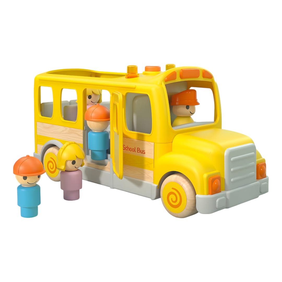 Bus Escolar de Madera con Luces y Sonido3