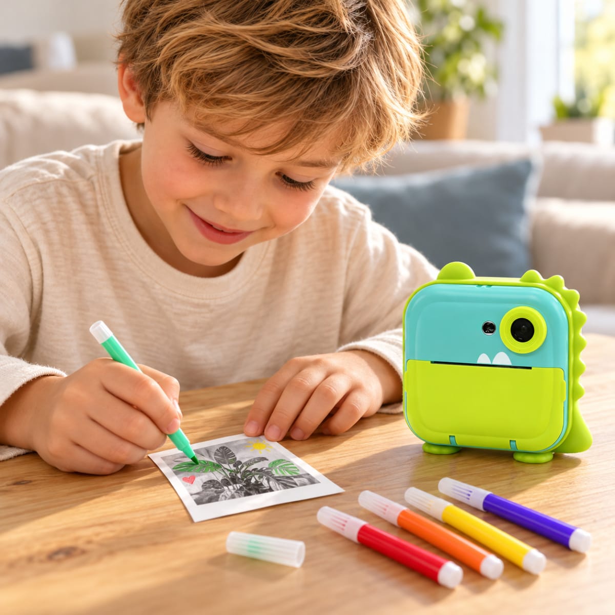 Cámara Digital Infantil con Impresión Instantánea – Dinosaurio4