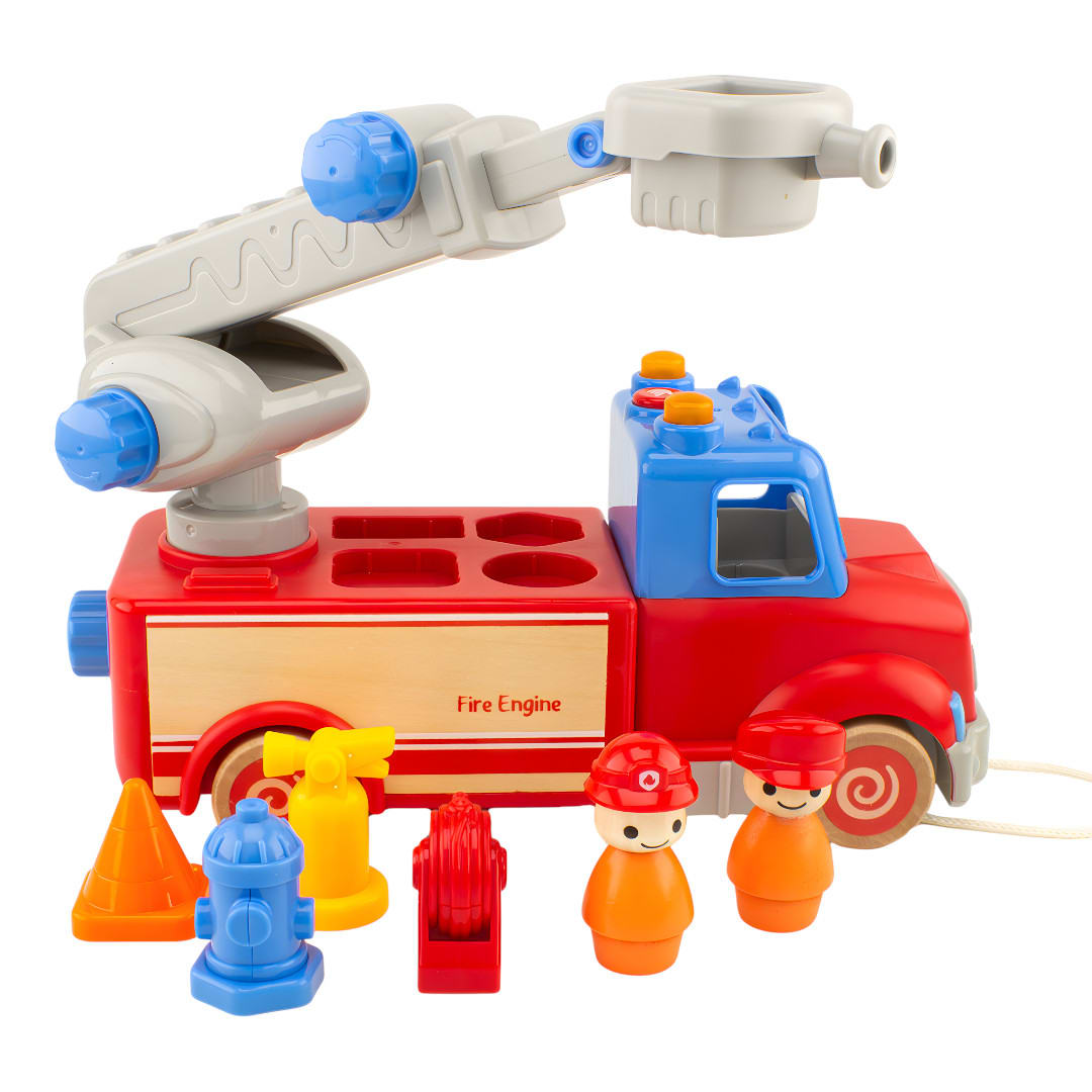 Camión de Bomberos de Madera con Luces y Sonido1