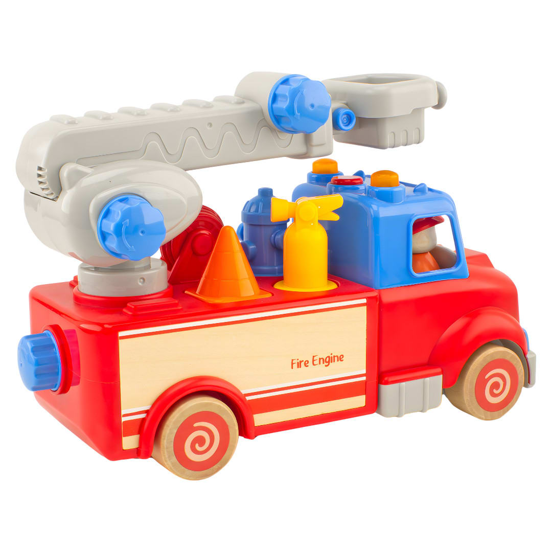 Camión de Bomberos de Madera con Luces y Sonido5
