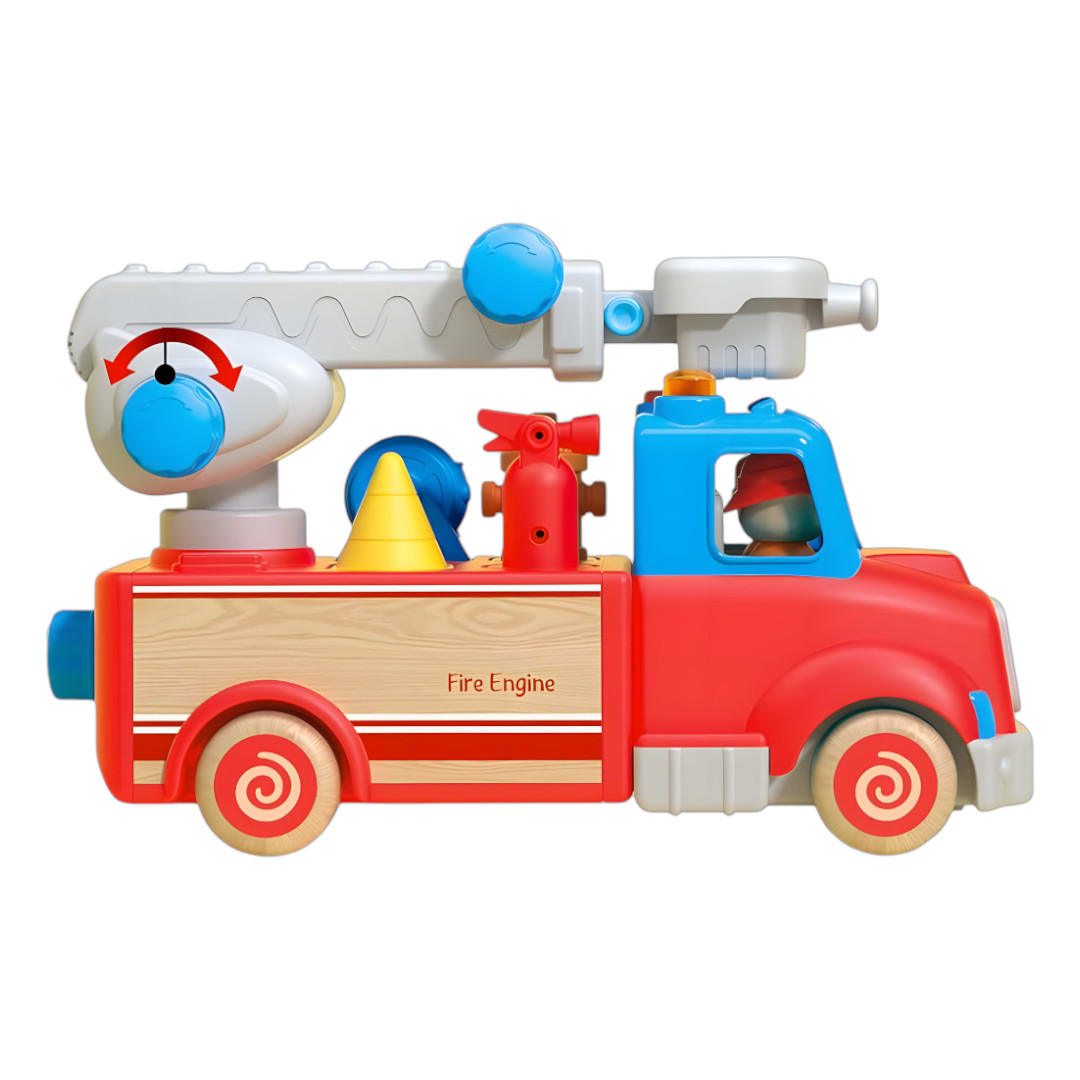 Camión de Bomberos de Madera con Luces y Sonido6