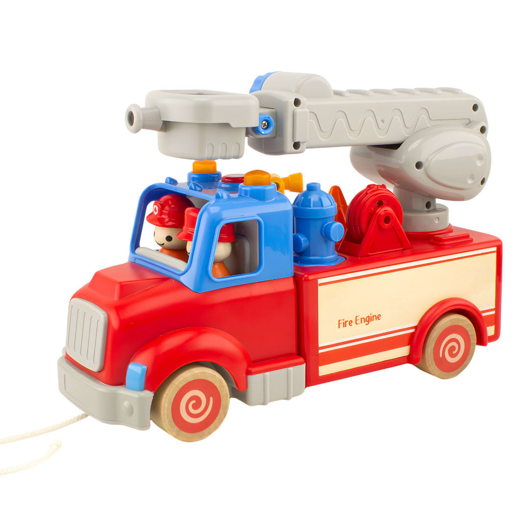 Camión de Bomberos de Madera con Luces y Sonido3