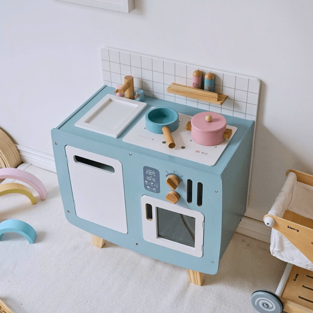 Cocina de Madera Retro Infantil Celeste2