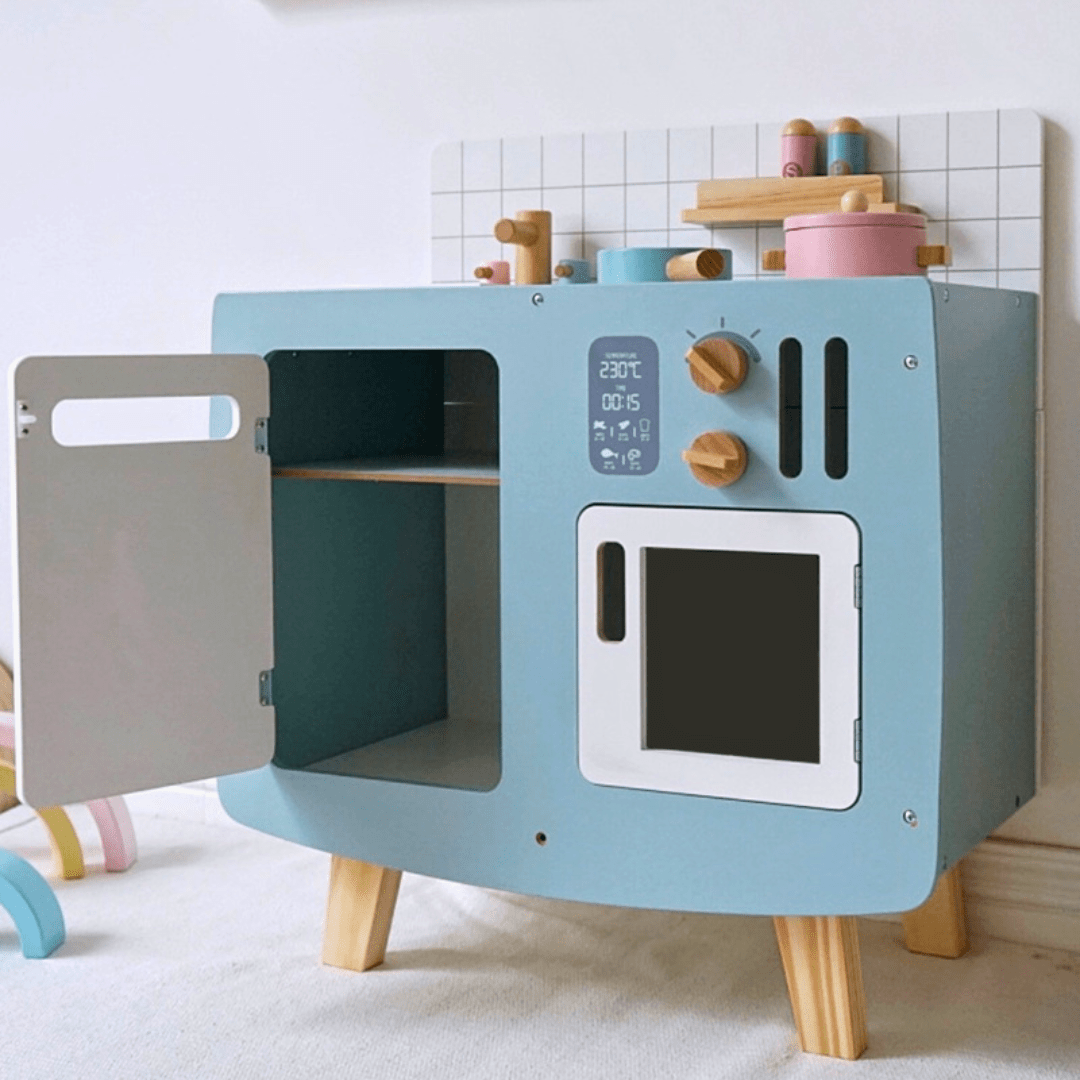 Cocina de Madera Retro Infantil Celeste3