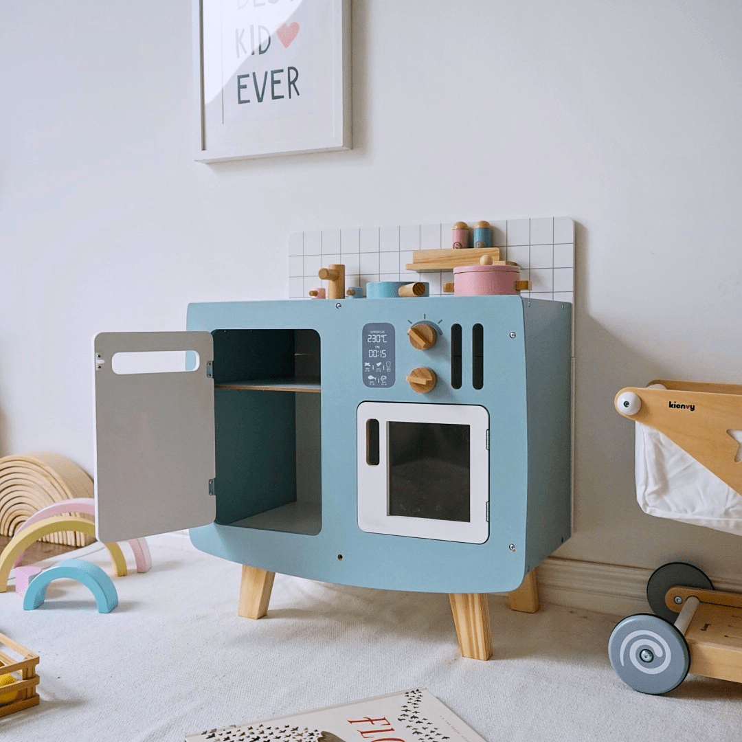 Cocina de Madera Retro Infantil Celeste5