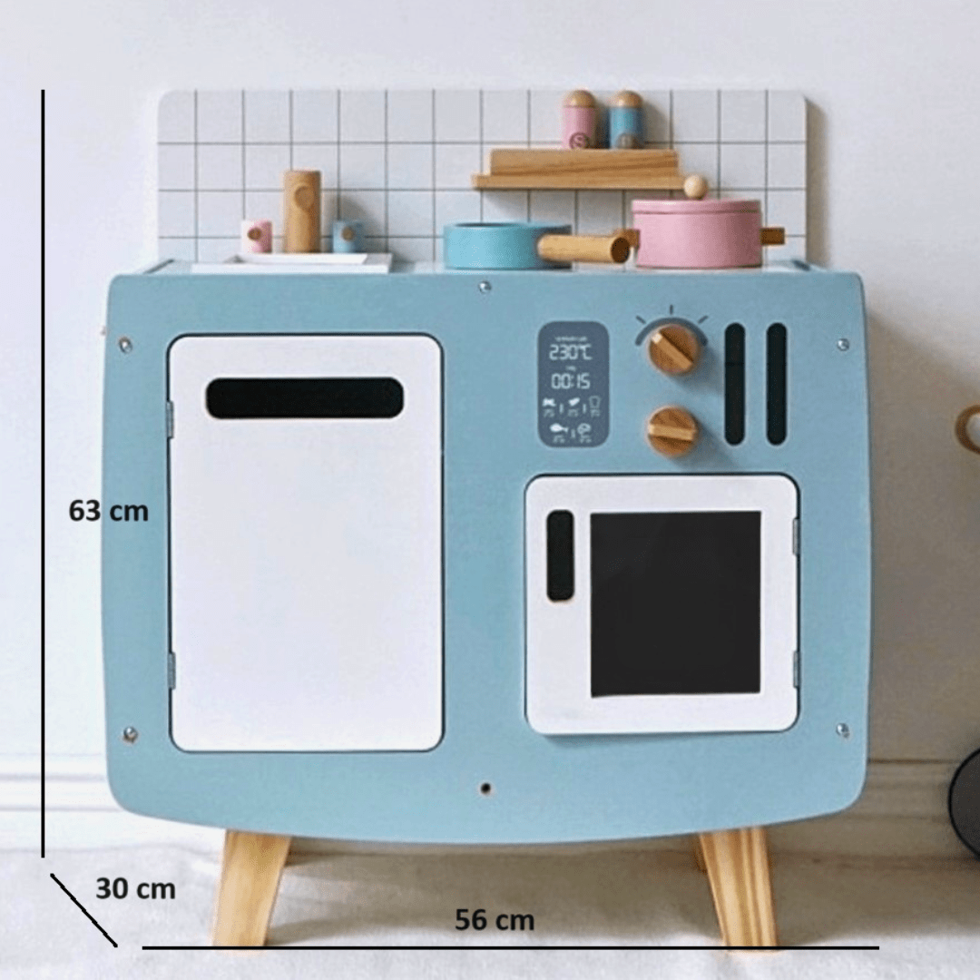 Cocina de Madera Retro Infantil Celeste9
