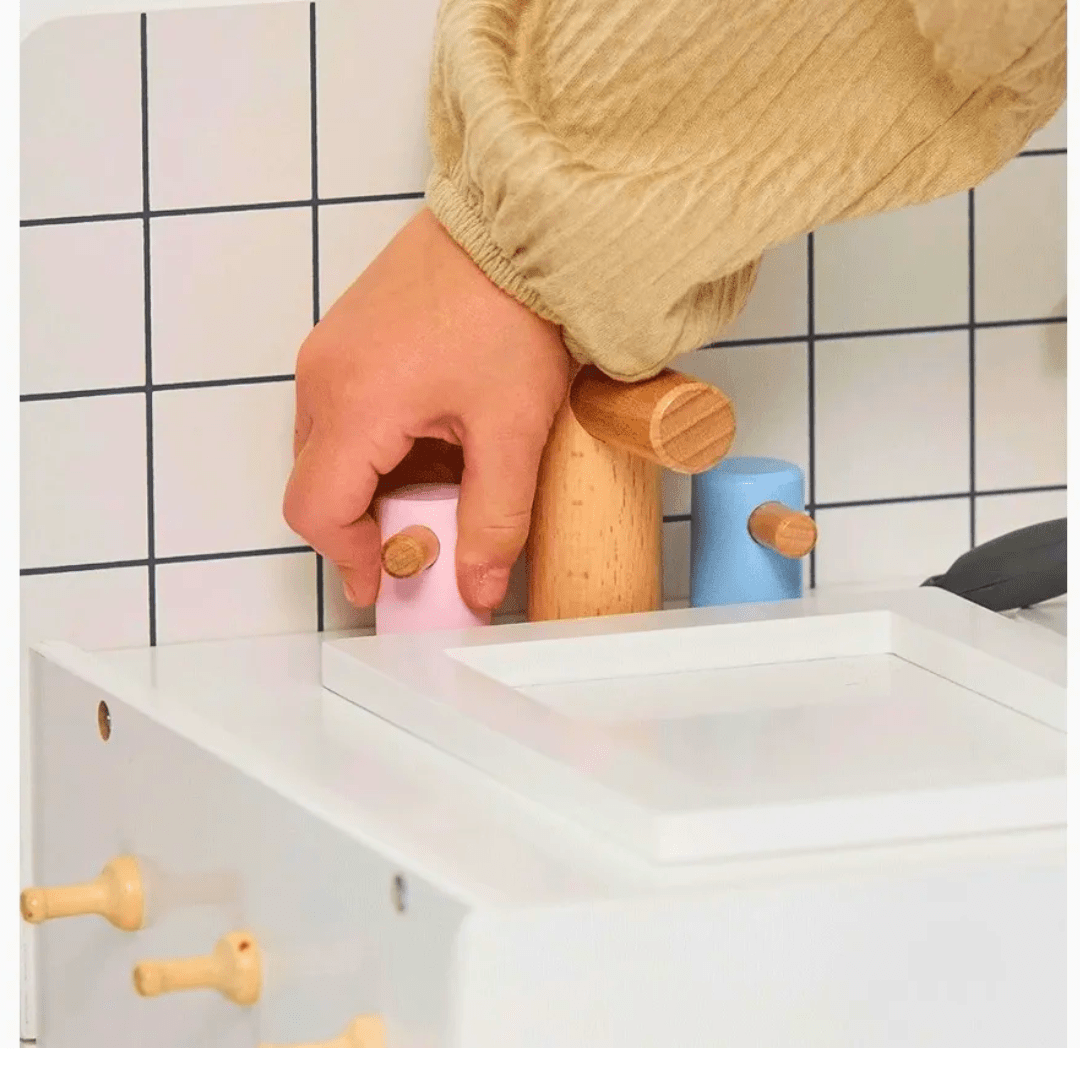 Cocina de Madera Retro Infantil Celeste10