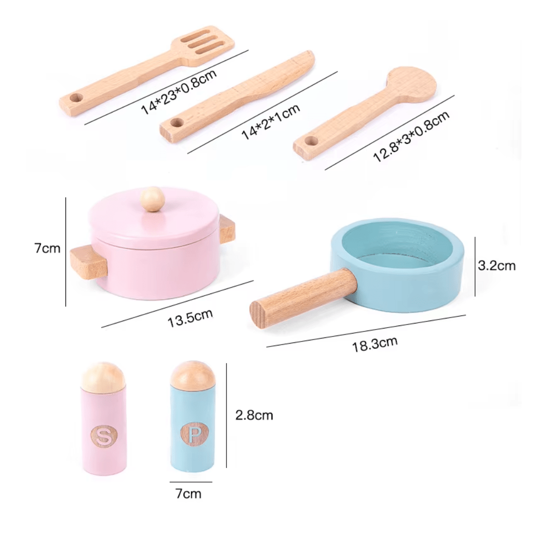 Cocina de Madera Retro Infantil Celeste11