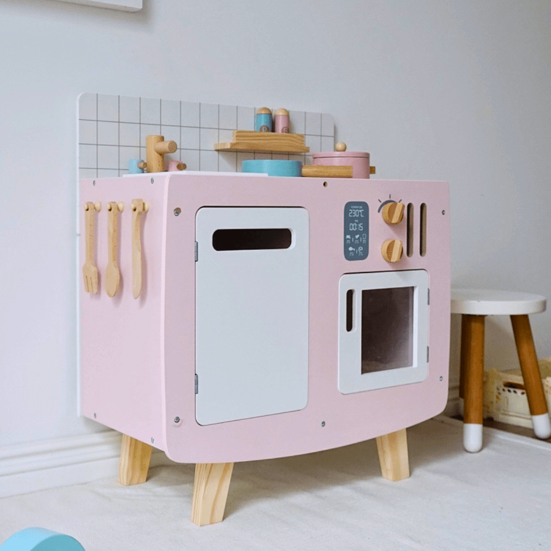 Cocina de Madera Retro Infantil Rosa3