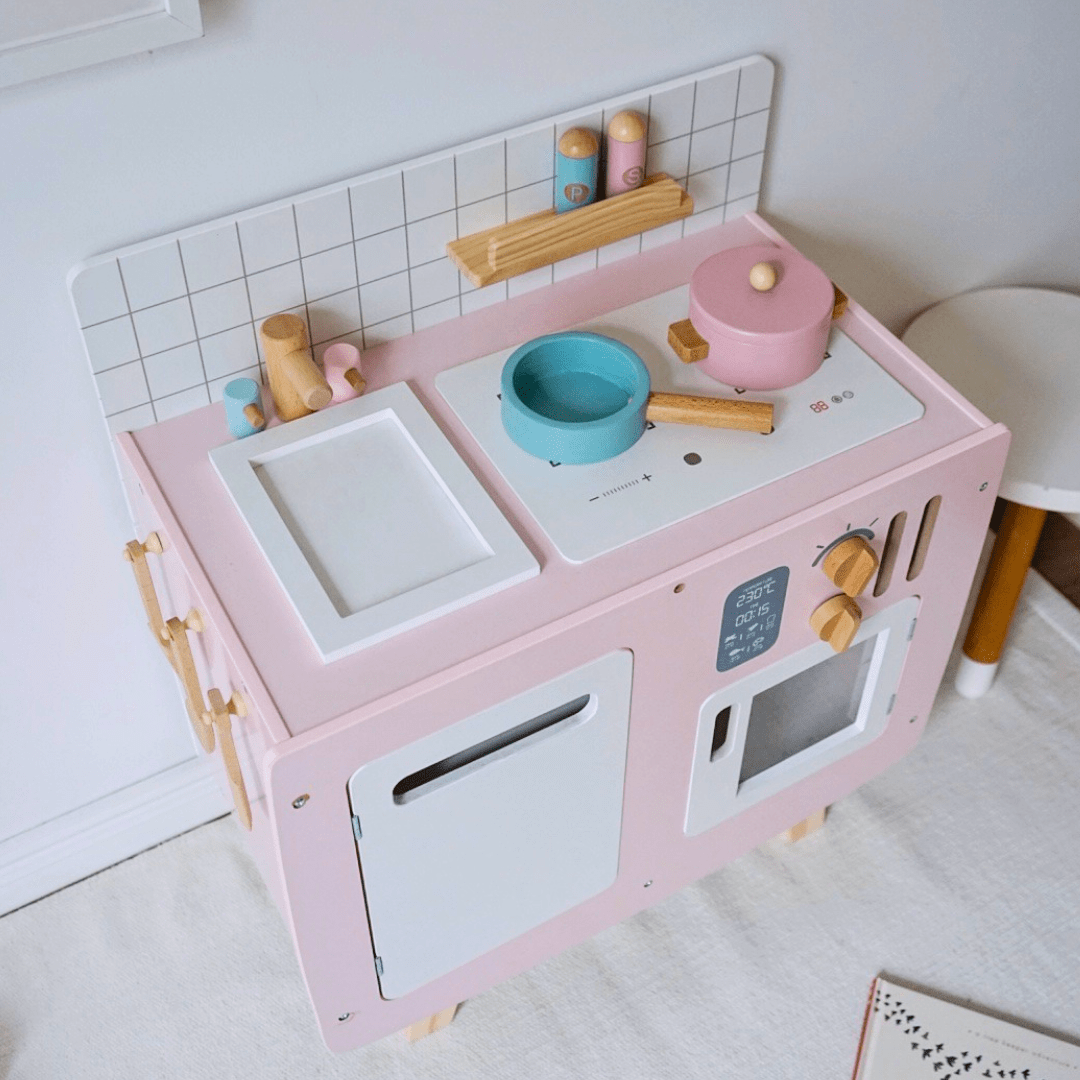 Cocina de Madera Retro Infantil Rosa5