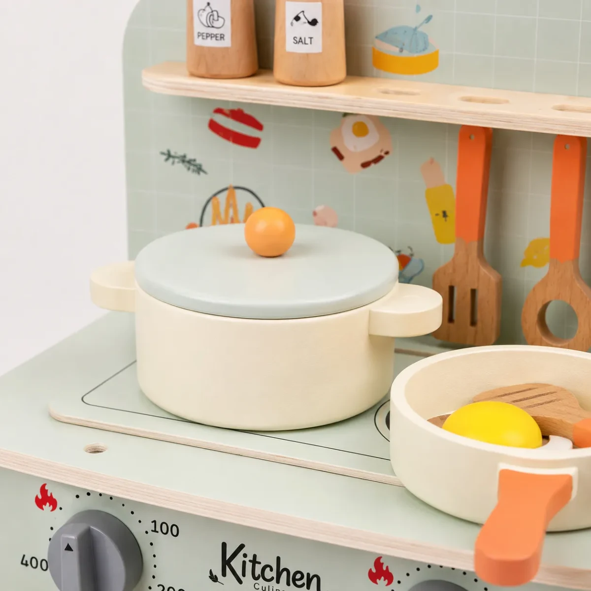 Cocina de Madera Infantil Verde4