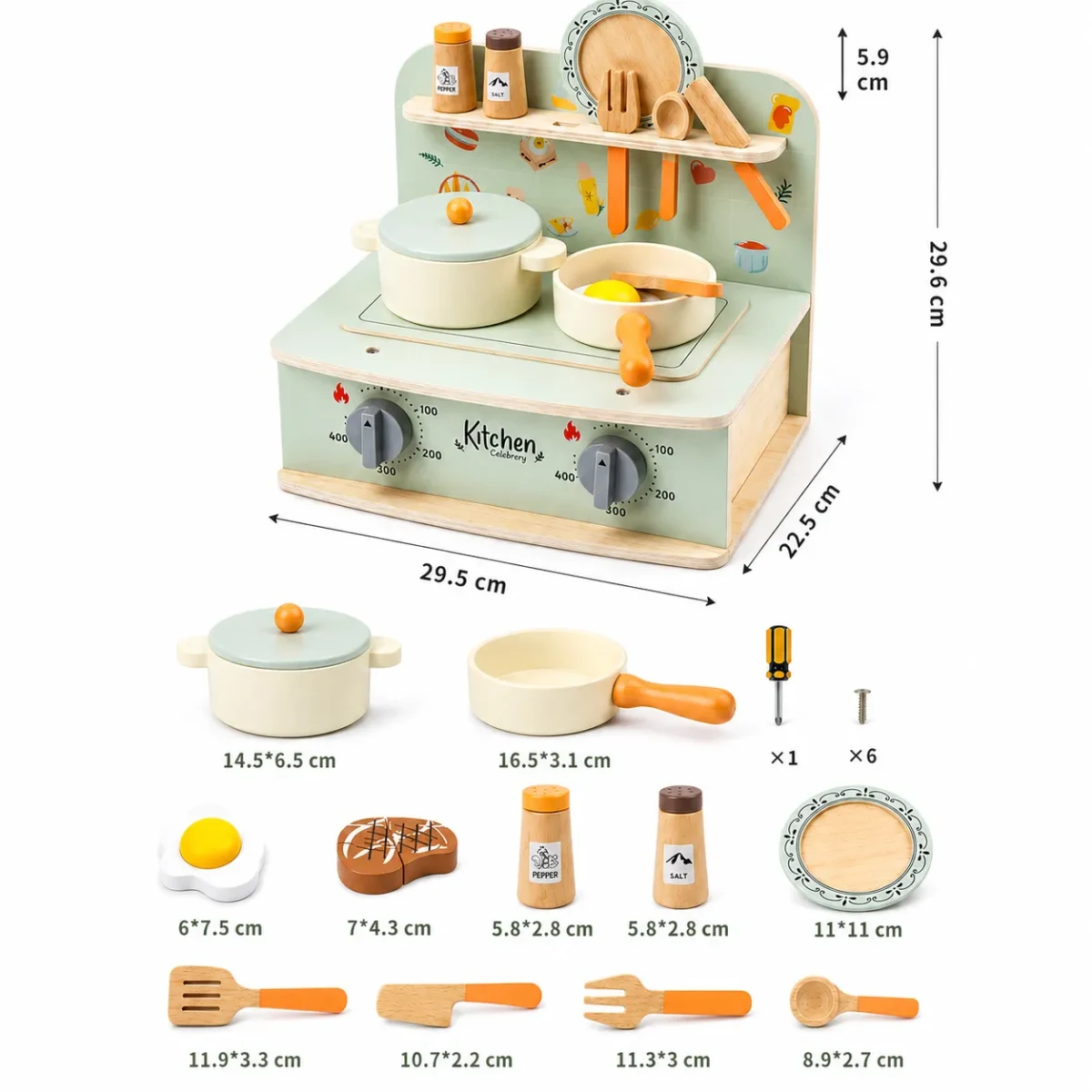 Cocina de Madera Infantil Verde9