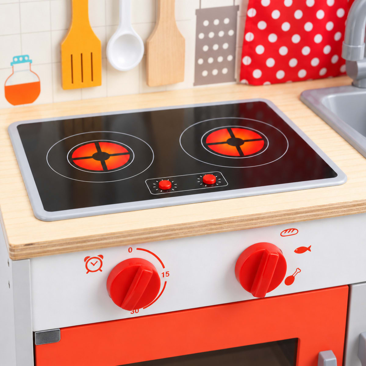 Cocina Infantil de Madera con Luz y Accesorios3