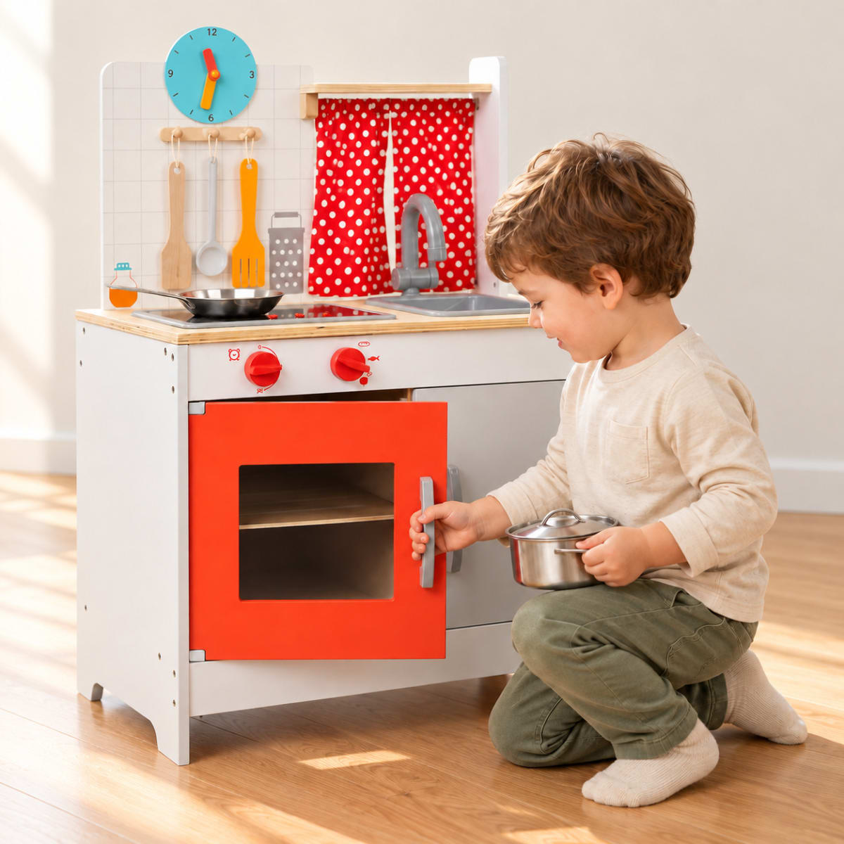 Cocina Infantil de Madera con Luz y Accesorios2