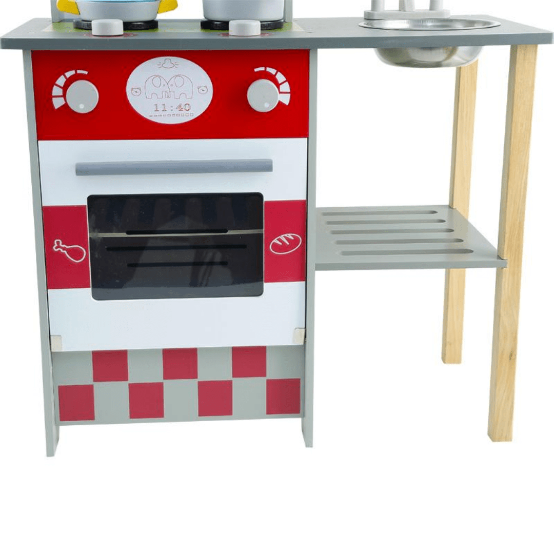 Cocina y lavaplato de madera 5