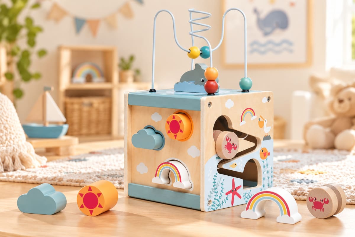 Cubo De Actividades De Madera Infantil2
