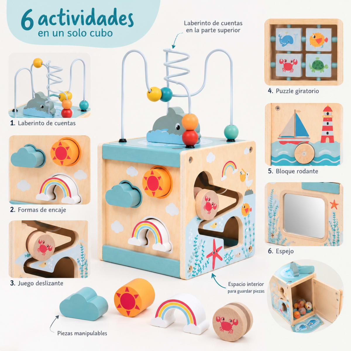 Cubo De Actividades De Madera Infantil5