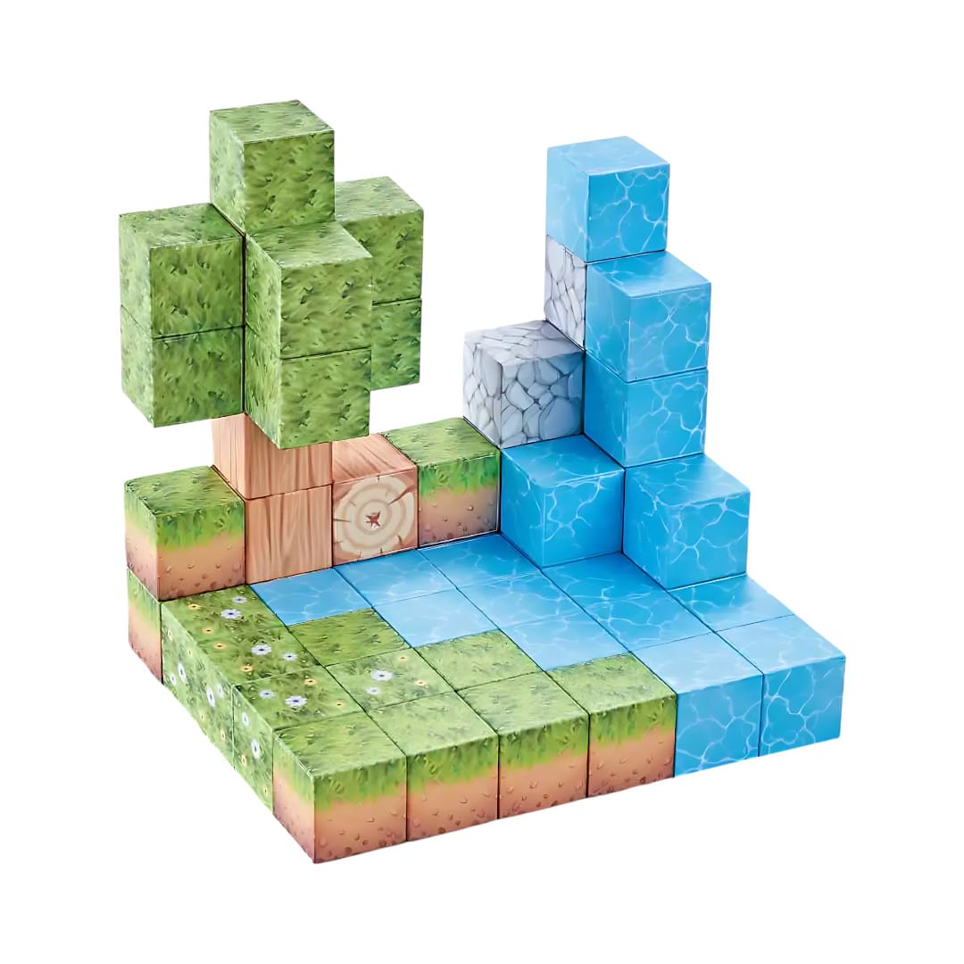 Cubos Magnéticos de Construcción 64 Piezas5