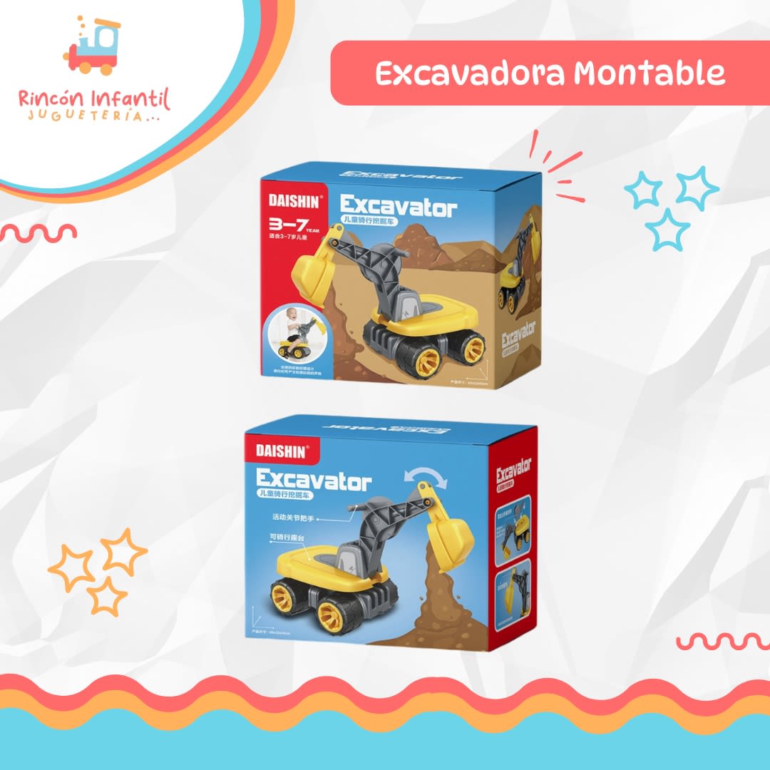 Excavadora Montable Para Niños4