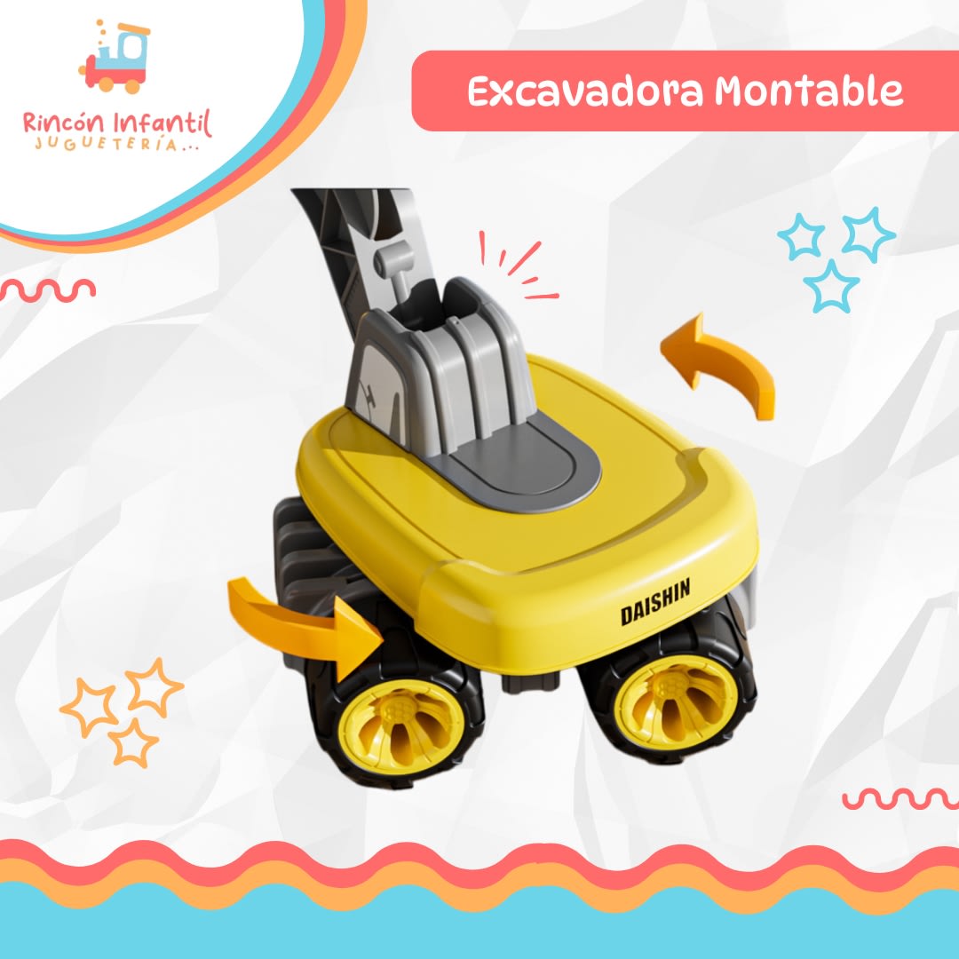 Excavadora Montable Para Niños6