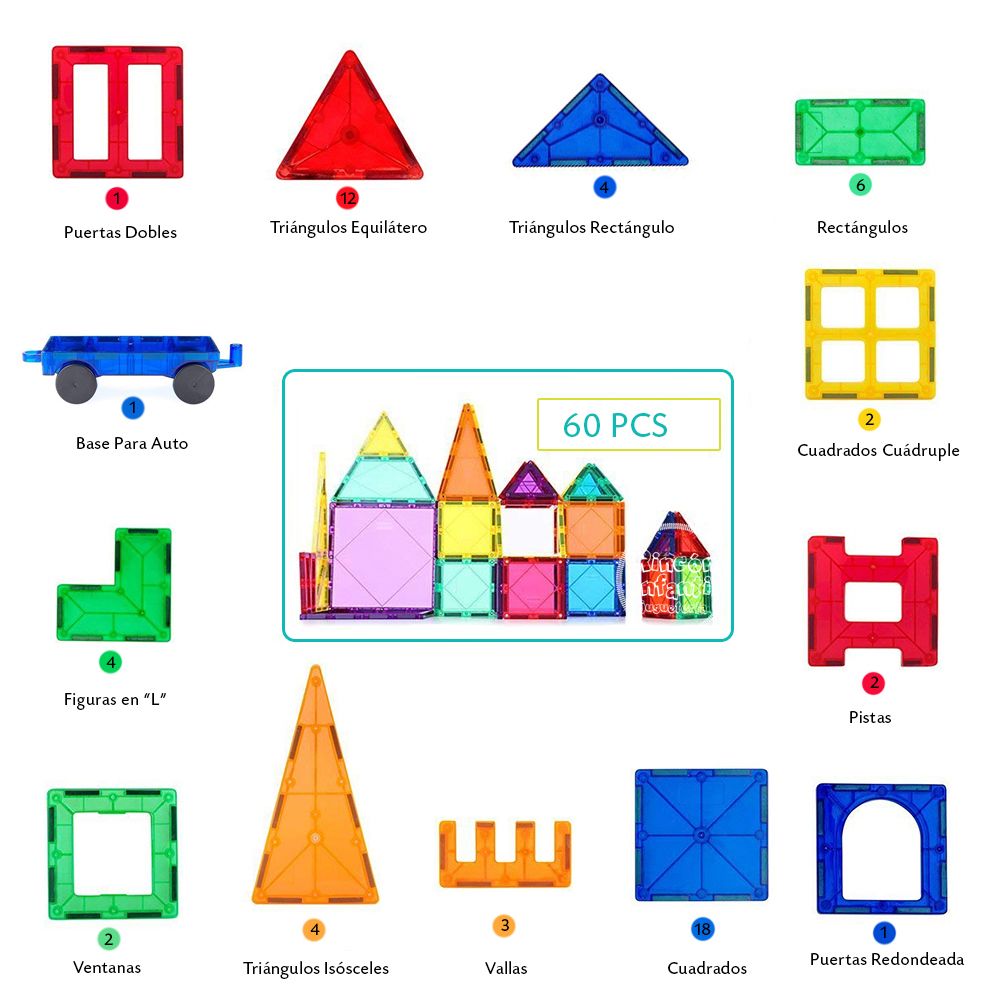 Bloques Magnéticos Magictiles 60 pcs4