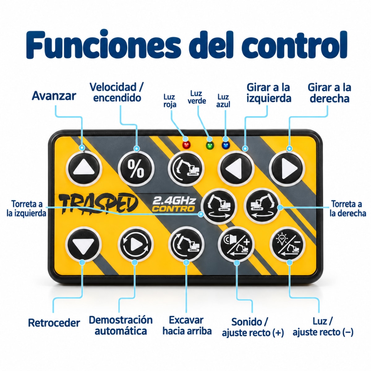Mini Excavadora a Control Remoto con Luces y Sonidos9