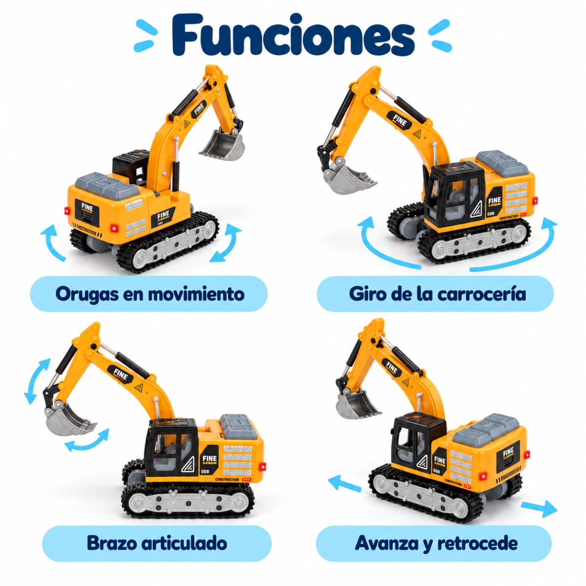 Mini Excavadora a Control Remoto con Luces y Sonidos2