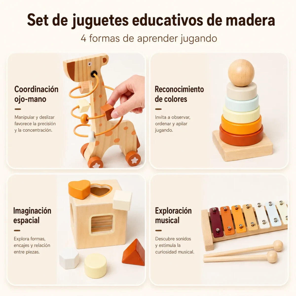 Pack 5 Juegos de Estimulación Infantil de Madera5