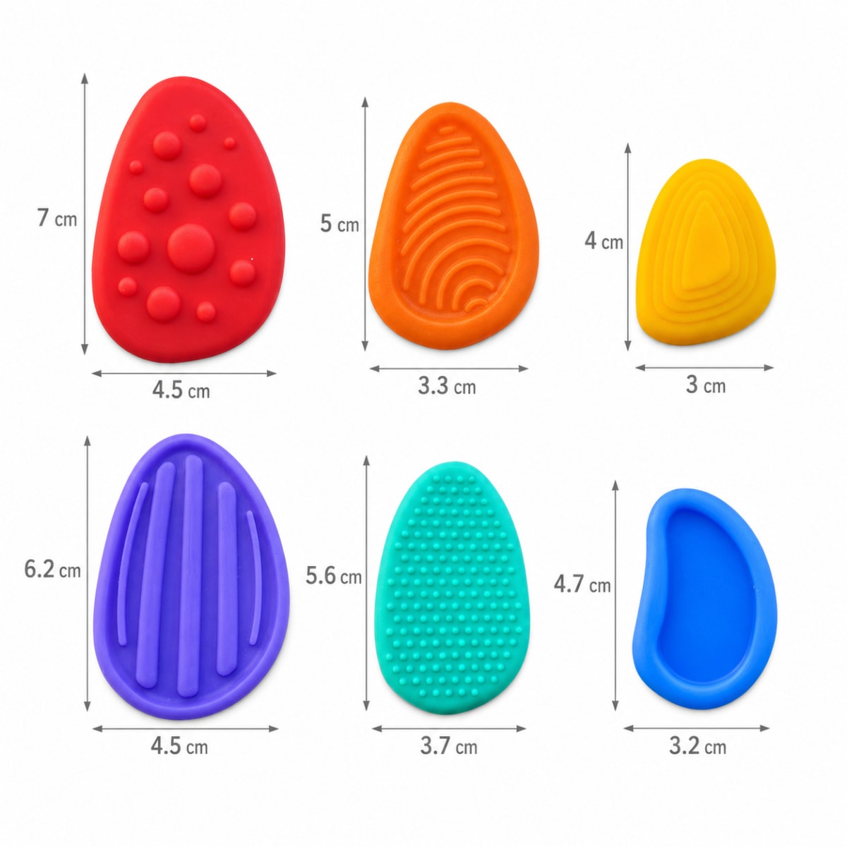 Piedras Sensoriales Antiestrés Silicona 6 Piezas5