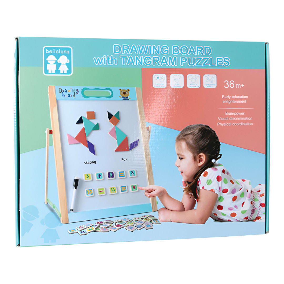 Pizarra doble cara con tangrama6