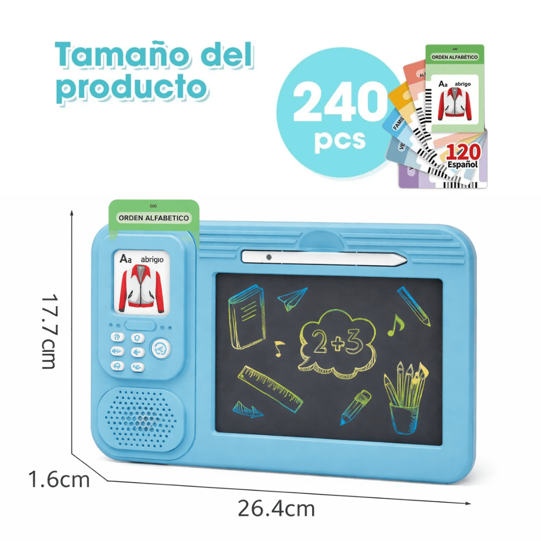 Pizarra de Aprendizaje Bilingüe Español - Inglés con 240 tarjetas3