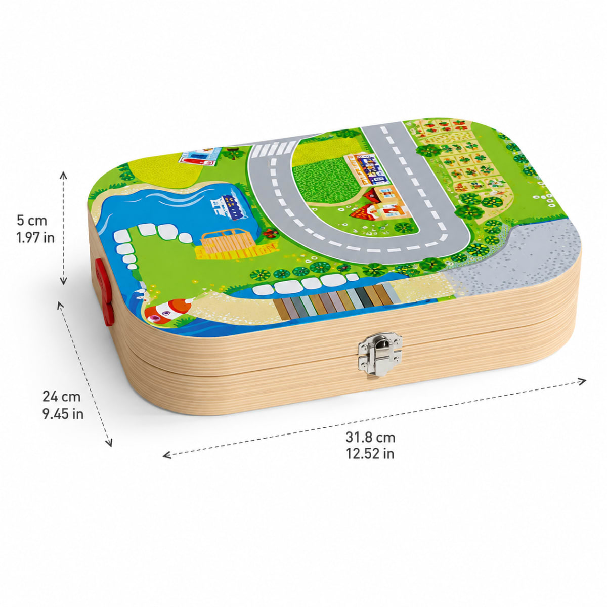 Juego Didáctico Construcción Portátil Mini Ciudad de Madera5