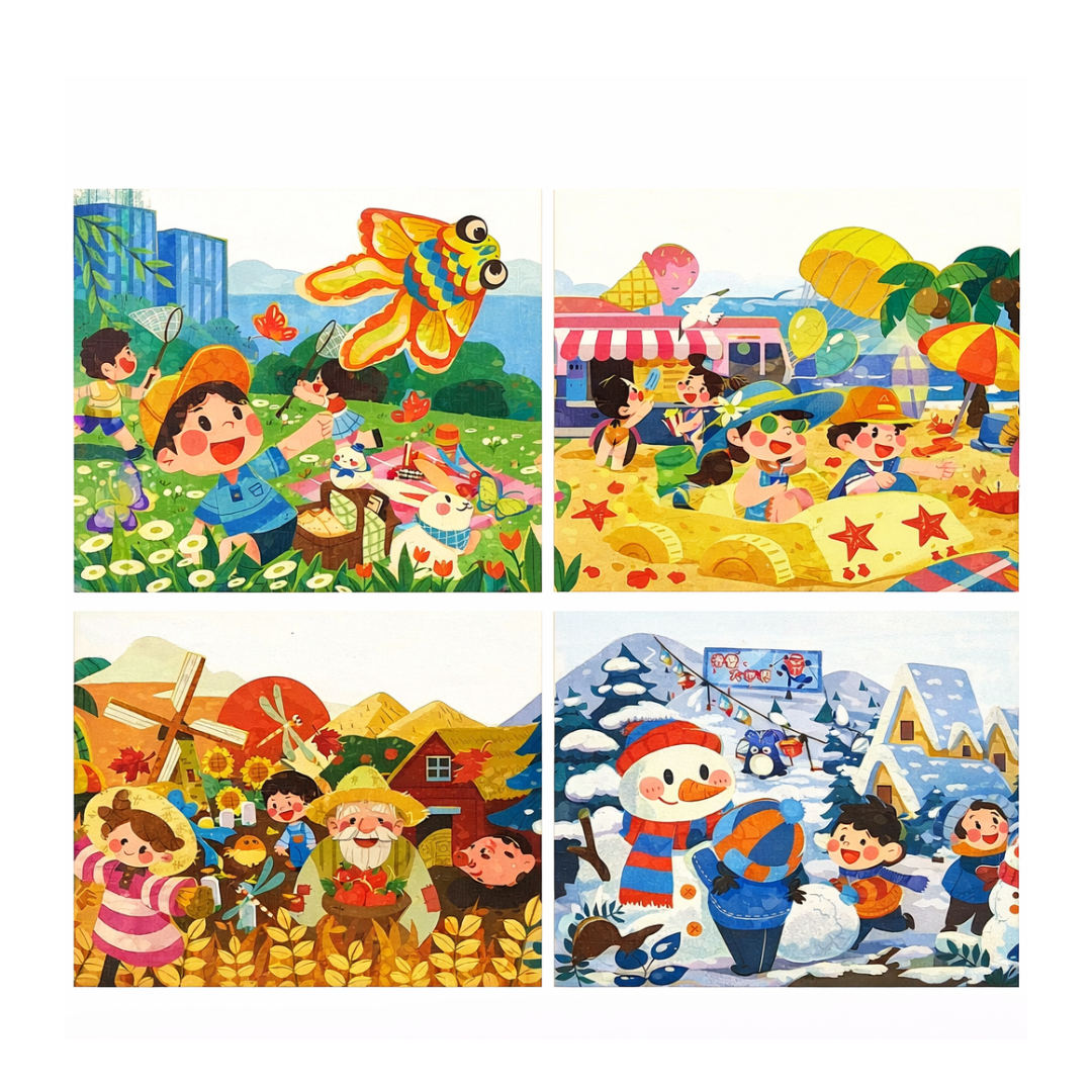 Puzzle Infantil 4 en 1 de las Estaciones del Año2
