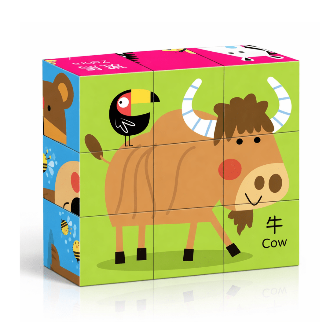 Puzzle de Cubos 6 en 1 con Animales4