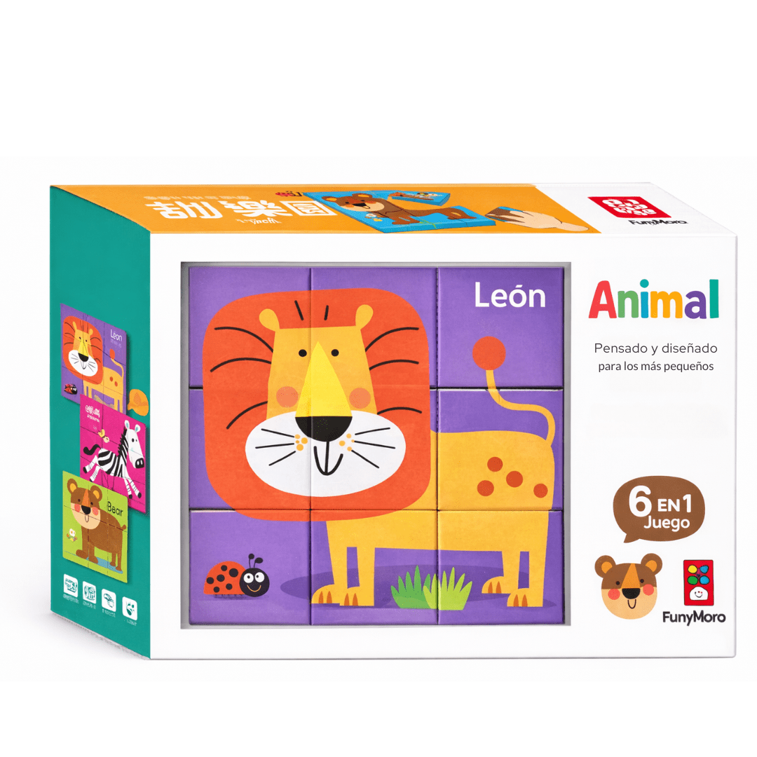 Puzzle de Cubos 6 en 1 con Animales7