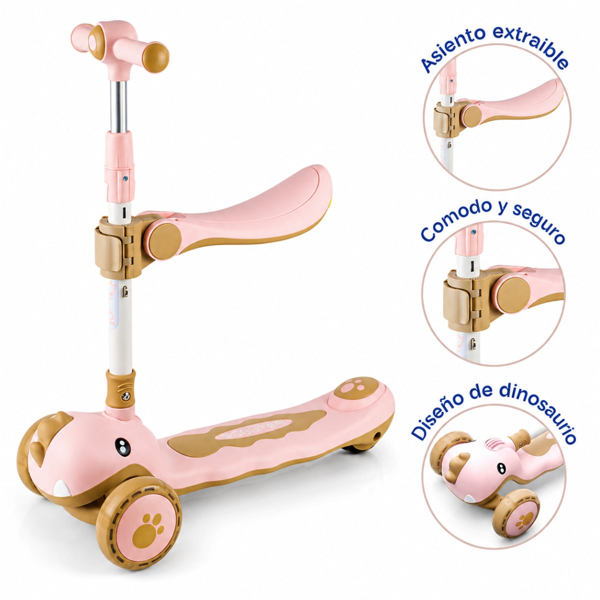 Scooter Dino Rosa2