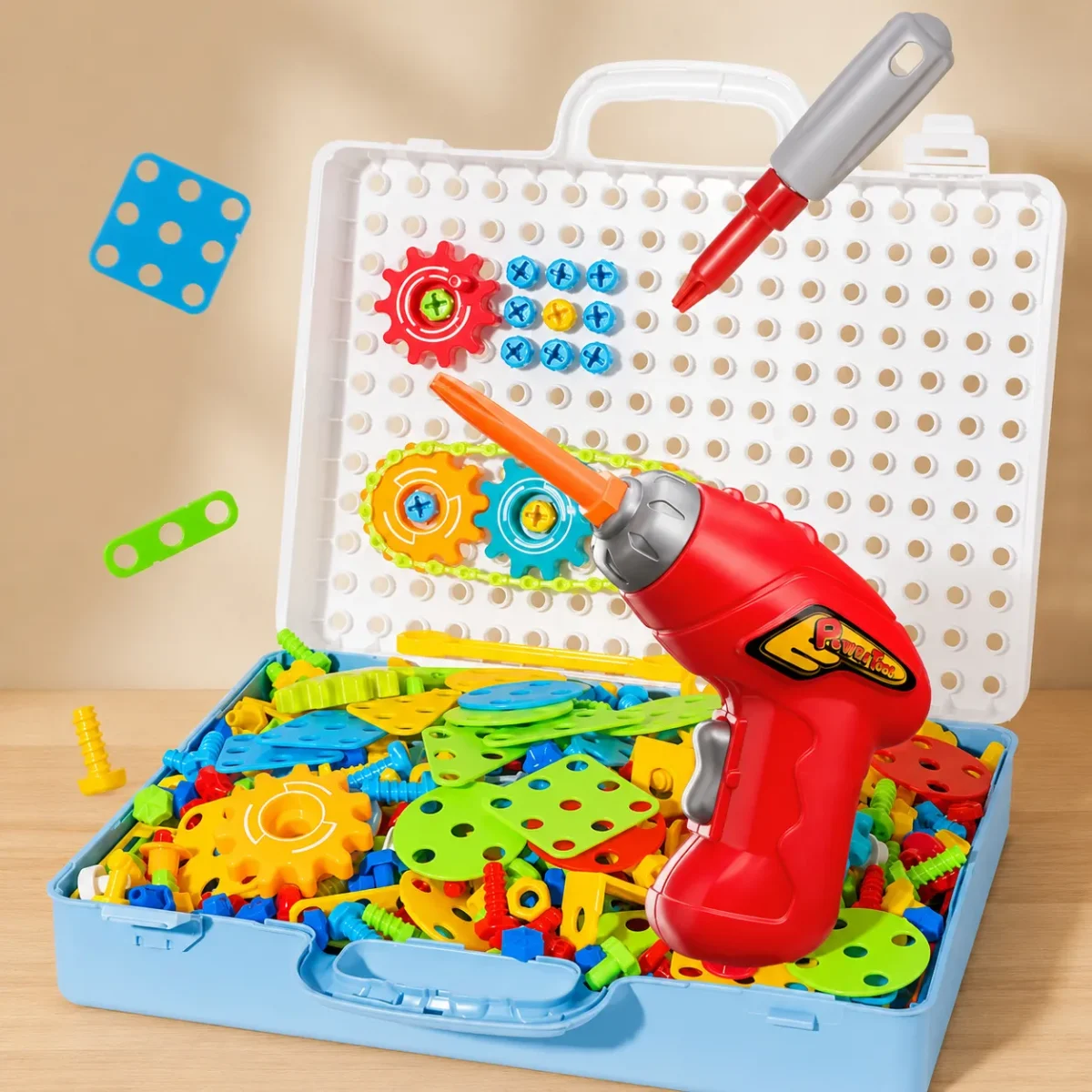Set Constructor Infantil con Taladro 258 Piezas4