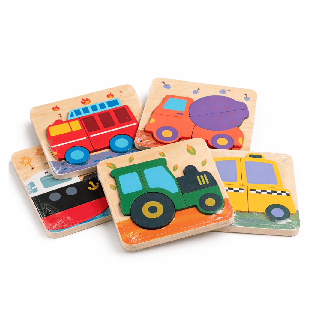 Set de 6 Puzzles de Madera con Medios de transporte5