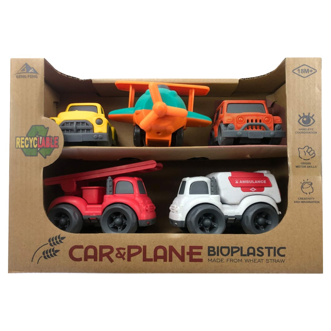 Set 5 Vehículos Bioplástico 0